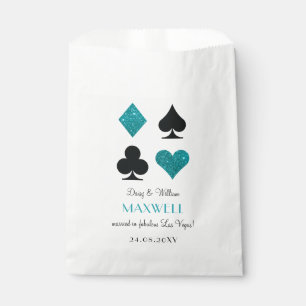 Teal Glitter Las Vegas Wedding Favour Bag