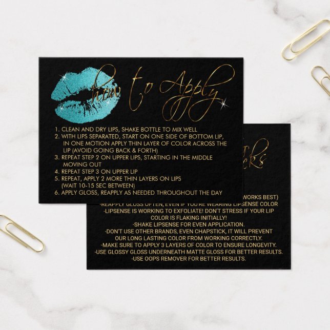 Teal Glitter Lips - How to Apply (Office)