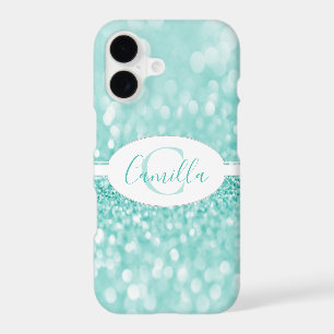 Teal Glitter Personalise Case-Mate iPhone Case