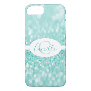 Teal Glitter Personalise Case-Mate iPhone Case