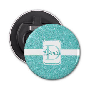 Teal Glitter Personalised  Bottle Opener