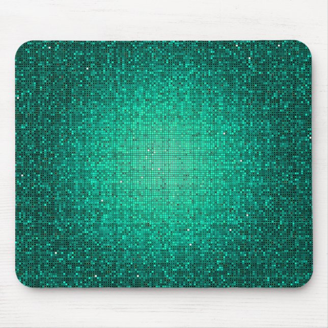 Teal Glitter Sequin Disco Personalised Mousepad (Front)