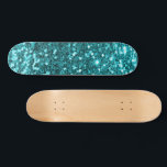 Teal Glitter Skateboard<br><div class="desc">Create your own custom skateboard with your own images and text.</div>