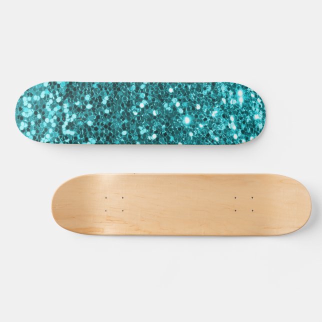 Teal Glitter Skateboard (Horz)