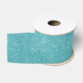 Teal Glitter Sparkles Grosgrain Ribbon