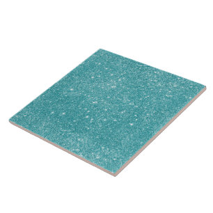 Teal Glitter Sparkles Tile