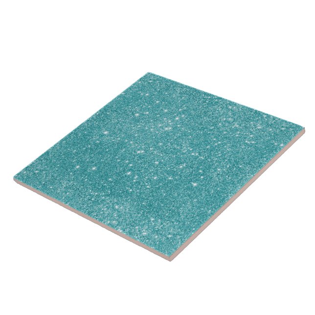 Teal Glitter Sparkles Tile (Side)
