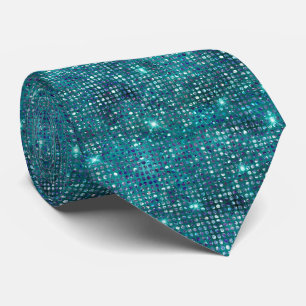 Teal Glitter Tie