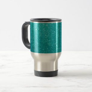 Teal Glitter Travel Mug