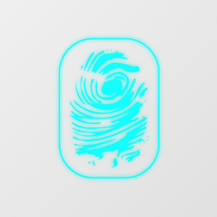 Teal Glowing Fingerprint Window Cling