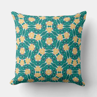Teal gold 20"x20" geometric accent Throw Pillow