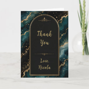 Teal Gold 21st Birthday Thank You Card