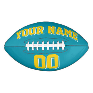 TEAL GOLD AND WHITE Custom Football American Football