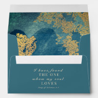 Teal Gold Bible Verse Christian Wedding