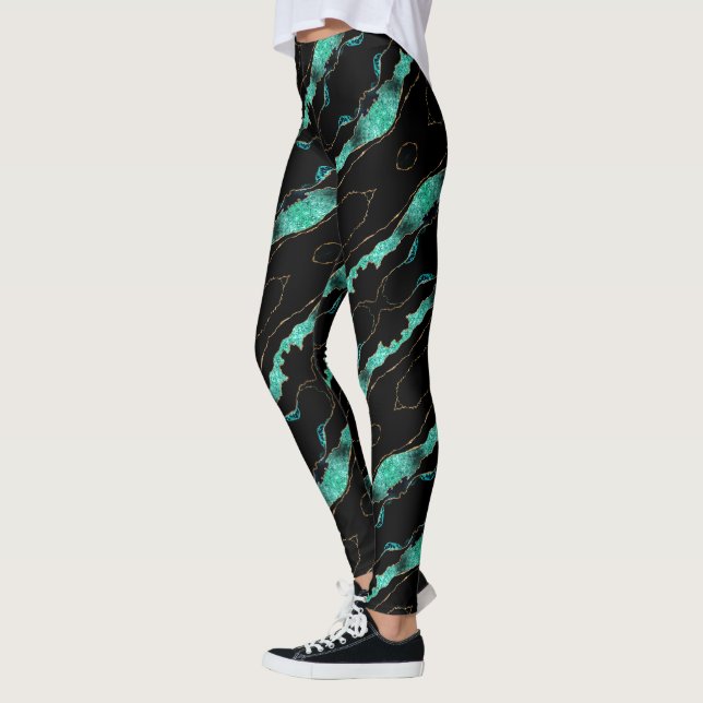 Teal Gold Black Leggings (Left)