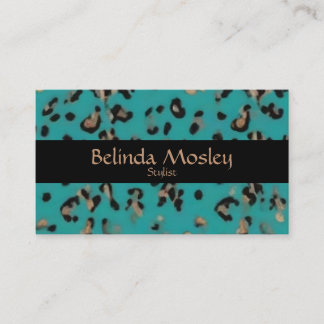 Teal Gold Black Print Business Card