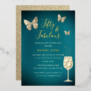 Teal Gold Champagne 50 & Fabulous Birthday