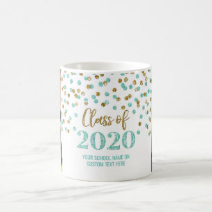 Teal Gold Class of 2020 Photo Graduation Mug