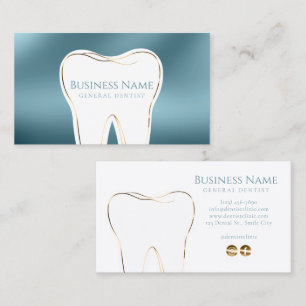 Teal & Gold Custom Dentist Business Card