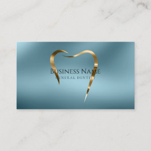 Teal & Gold Dentist Business Card