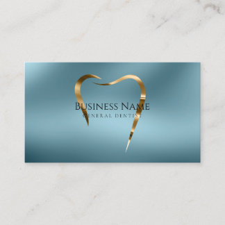 Teal & Gold Dentist Business Card
