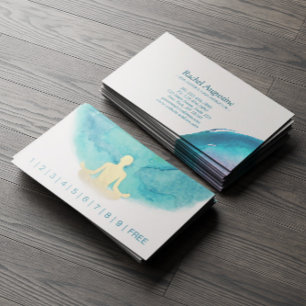 Teal Gold Watercolor YOGA Instructor Loyalty Punch