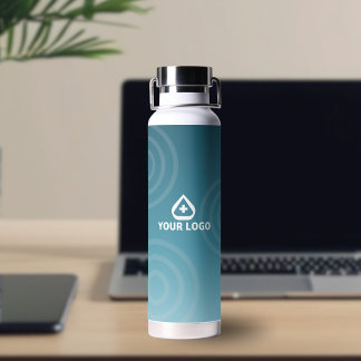 Teal Gradient Behavioural Health Logo Promotional Water Bottle