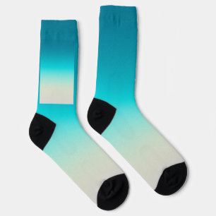 Teal Gradient Modern Ombre Socks