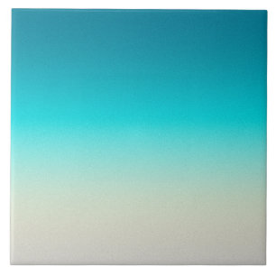 Teal Gradient Modern Ombre Tile