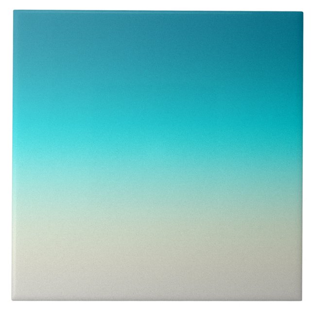 Teal Gradient Modern Ombre Tile (Front)