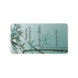 Teal Gradient Natural Bamboo Wedding Lip Balm Labe Label