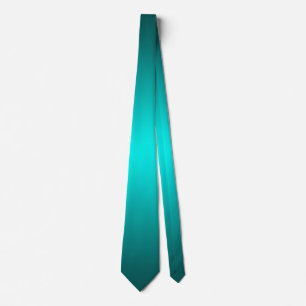 Teal Gradient Necktie Minimalist Elegant Solid Omb