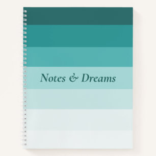 Teal Gradient Notes & Dreams Minimalist Art Notebook