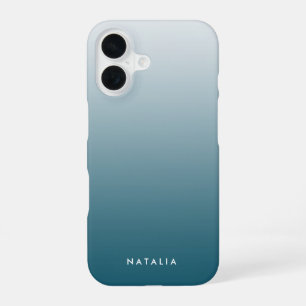 Teal Gradient Ombre Personalised iPhone 16 Case