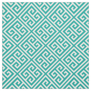 Teal Greek Key Fabric