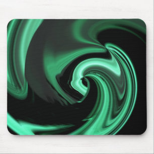 Teal Green Abstract Heart Mousepad