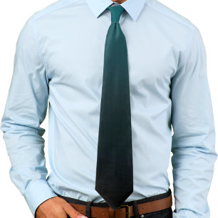 Teal Green and Black Gradient Ombre Tie