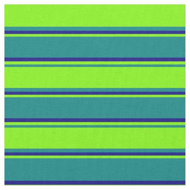 Teal, Green, and Blue Pattern Fabric (Close Up)