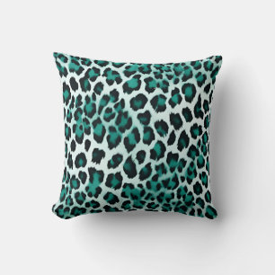 Teal Green Animal Print Cushion