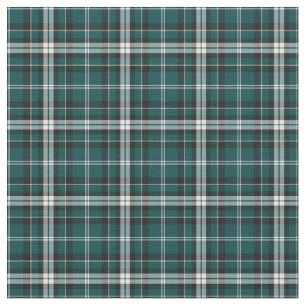 Teal Green, Black and White Sporty Plaid Fabric