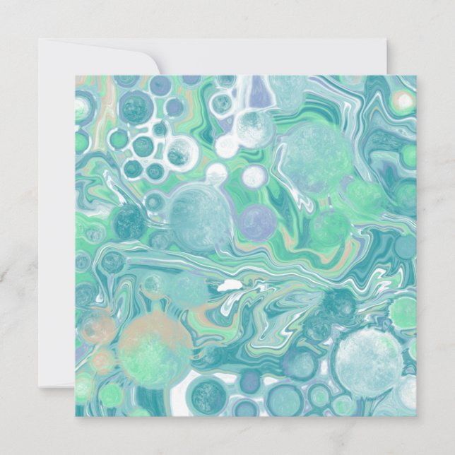 Teal Green Blue Marble Fluid Art Thank You (Front)