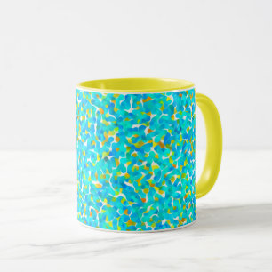 Teal Green Blue Yellow Abstract Pattern Mug