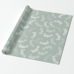 Teal Green Botanical Leaves Wrapping Wrapping Paper
