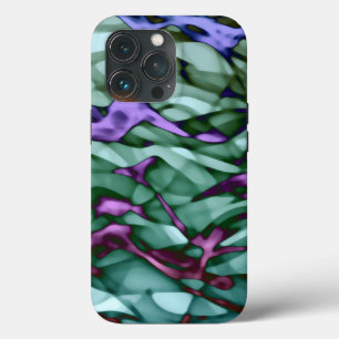 Teal Green Burgundy Red Purple Abstract Art iPhone 13 Pro Case