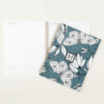 Teal Green Butterfly Floral Monogrammed Planner<br><div class="desc">Beautiful planner in a teal green,  black and white butterfly floral design with your monogrammed name and initial.</div>