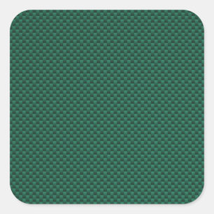 Teal Green Carbon Fibre Style Print Square Sticker