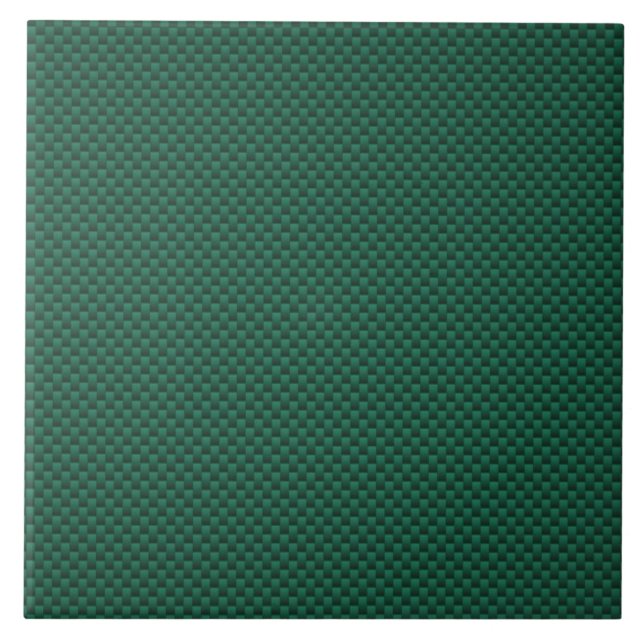 Teal Green Carbon Fibre Style Print Tile (Front)