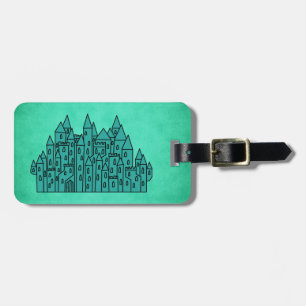 Teal Green Castle. Luggage Tag