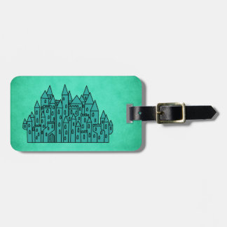 Teal Green Castle. Luggage Tag