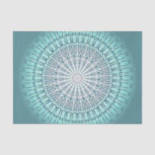 Teal Green Chevron Mandala Tissue Paper